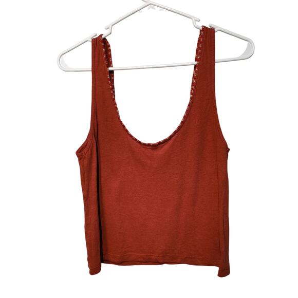 Intimately Free People Sz XS Orange Back to Basics Cropped Tank Top Linen Blend - Picture 5 of 5